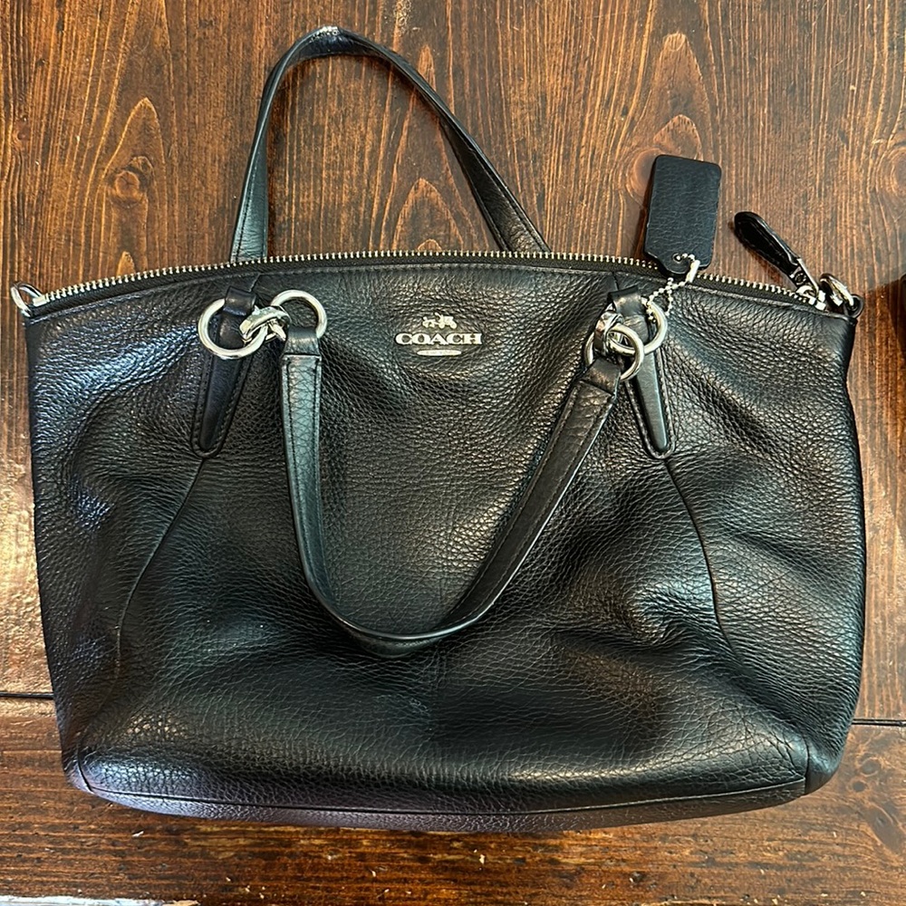 Black coach leather bag